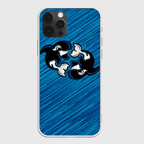 Чехол для iPhone 12 Pro Max с принтом Две косатки в Тюмени, Силикон |  | Тематика изображения на принте: whale | кит | косатка | косатки | на синем | с косатками