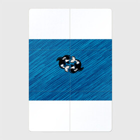 Магнитный плакат 2Х3 с принтом Две косатки в Тюмени, Полимерный материал с магнитным слоем | 6 деталей размером 9*9 см | whale | кит | косатка | косатки | на синем | с косатками