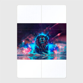 Магнитный плакат 2Х3 с принтом СИЯЮЩИЙ ЛЕВ в Тюмени, Полимерный материал с магнитным слоем | 6 деталей размером 9*9 см | beast | cosmos | king | lion | neon | night | sky | stars | звезды | зодиак | космос | лев | небо | ночь | прайд | хищник | царь