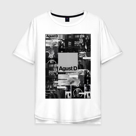 Мужская футболка хлопок Oversize с принтом Agust D в Тюмени, 100% хлопок | свободный крой, круглый ворот, “спинка” длиннее передней части | agust | bts | d | k pop | suga | агуст | бтс | ди | к поп | кей поп | шуга