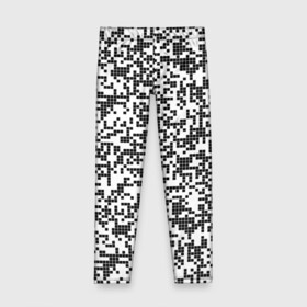 Детские леггинсы 3D с принтом Пиксельный Узор в Тюмени, полиэстер 85%, спандекс 15% | эластичный пояс, зауженный крой | Тематика изображения на принте: blackwhite | pixels | пиксели | узор | чернобелый