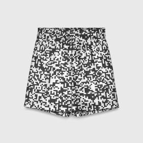 Детские спортивные шорты 3D с принтом Пиксельный Узор в Тюмени,  100% полиэстер
 | пояс оформлен широкой мягкой резинкой, ткань тянется
 | blackwhite | pixels | пиксели | узор | чернобелый