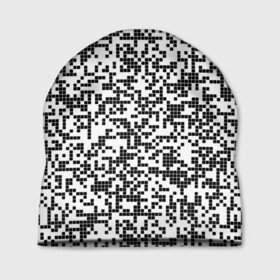 Шапка 3D с принтом Пиксельный Узор в Тюмени, 100% полиэстер | универсальный размер, печать по всей поверхности изделия | Тематика изображения на принте: blackwhite | pixels | пиксели | узор | чернобелый