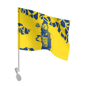 Флаг для автомобиля с принтом OG Buda в Тюмени, 100% полиэстер | Размер: 30*21 см | og buda | rap | буда | григорий ляхов | музыка | ог буда | певец | русский рэп | рэп | рэпер