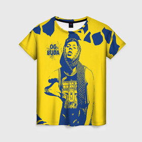 Женская футболка 3D с принтом OG Buda в Тюмени, 100% полиэфир ( синтетическое хлопкоподобное полотно) | прямой крой, круглый вырез горловины, длина до линии бедер | og buda | rap | буда | григорий ляхов | музыка | ог буда | певец | русский рэп | рэп | рэпер