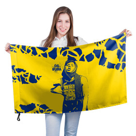 Флаг 3D с принтом OG Buda в Тюмени, 100% полиэстер | плотность ткани — 95 г/м2, размер — 67 х 109 см. Принт наносится с одной стороны | og buda | rap | буда | григорий ляхов | музыка | ог буда | певец | русский рэп | рэп | рэпер