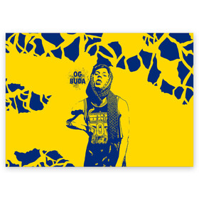 Поздравительная открытка с принтом OG Buda в Тюмени, 100% бумага | плотность бумаги 280 г/м2, матовая, на обратной стороне линовка и место для марки
 | Тематика изображения на принте: og buda | rap | буда | григорий ляхов | музыка | ог буда | певец | русский рэп | рэп | рэпер