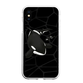 Чехол для iPhone XS Max матовый с принтом Косатки в Тюмени, Силикон | Область печати: задняя сторона чехла, без боковых панелей | whale | кит | косатка | косатки | морские