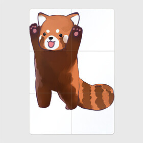 Магнитный плакат 2Х3 с принтом Нападение милой панды в Тюмени, Полимерный материал с магнитным слоем | 6 деталей размером 9*9 см | Тематика изображения на принте: арт | красная панда | красный медвежонок | медведь | медвежонок | панда | рисунок | рыжая панда
