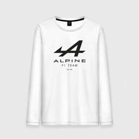 Мужской лонгслив хлопок с принтом Alpine F1 team в Тюмени, 100% хлопок |  | alpine | f1 | renault | team | рено | ф1 | фернандо алонсо | формула 1