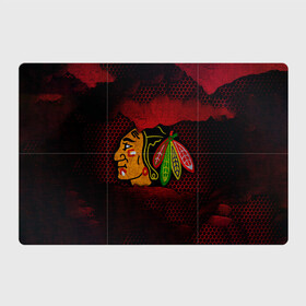 Магнитный плакат 3Х2 с принтом CHICAGO NHL в Тюмени, Полимерный материал с магнитным слоем | 6 деталей размером 9*9 см | blackhawks | chicago | iron | logo | nhl | red | sport | usa | блэкхоукс | железо | логотип | нхл | сетка | спорт | сша | хоккей | чикаго