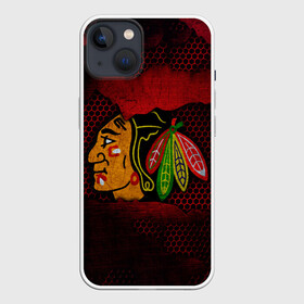 Чехол для iPhone 13 с принтом CHICAGO NHL в Тюмени,  |  | blackhawks | chicago | iron | logo | nhl | red | sport | usa | блэкхоукс | железо | логотип | нхл | сетка | спорт | сша | хоккей | чикаго