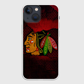 Чехол для iPhone 13 mini с принтом CHICAGO NHL в Тюмени,  |  | blackhawks | chicago | iron | logo | nhl | red | sport | usa | блэкхоукс | железо | логотип | нхл | сетка | спорт | сша | хоккей | чикаго