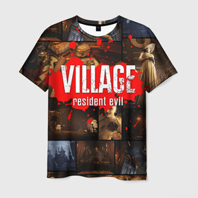 Мужская футболка 3D с принтом RESIDENT EVIL 8 VILLAGE в Тюмени, 100% полиэфир | прямой крой, круглый вырез горловины, длина до линии бедер | biohazard | game. | resident 8 | resident evil village | госпожа димитреску | игра | итан уинтерс | резидент 8 | резидент эвил вилладж | ужасы