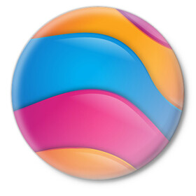 Значок с принтом Candy rainbow в Тюмени,  металл | круглая форма, металлическая застежка в виде булавки | 3d | 3д | sport | абстракция | линии | паттерн | соты | спортивный стиль | текстуры