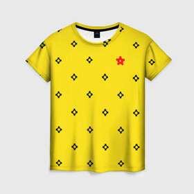 Женская футболка 3D с принтом Техно горошек в Тюмени, 100% полиэфир ( синтетическое хлопкоподобное полотно) | прямой крой, круглый вырез горловины, длина до линии бедер | горошек | желтый | клетка | механизмы | сердце | техника | узор | шестеренки