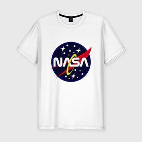 Мужская футболка хлопок Slim с принтом Space NASA в Тюмени, 92% хлопок, 8% лайкра | приталенный силуэт, круглый вырез ворота, длина до линии бедра, короткий рукав | mars | moon | nasa | астероид | астронавт | астрономия | вселенная | гагарин | галактика | земля | илон | комета | космонавт | космос | луна | марс | маск | наса | небо | нло | планета | полёт | пришелец | ракета