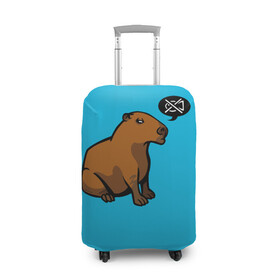 Чехол для чемодана 3D с принтом Капибара в Тюмени, 86% полиэфир, 14% спандекс | двустороннее нанесение принта, прорези для ручек и колес | грызун | животное | звери | зверь | капибара