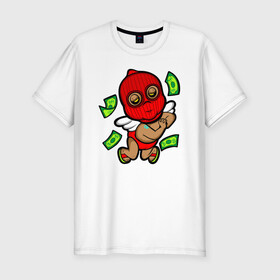 Мужская футболка хлопок Slim с принтом Денежная фея в Тюмени, 92% хлопок, 8% лайкра | приталенный силуэт, круглый вырез ворота, длина до линии бедра, короткий рукав | gangster | glo gang | money | music | red mask | фея