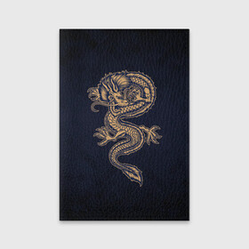 Обложка для паспорта матовая кожа с принтом Дракон в Тюмени, натуральная матовая кожа | размер 19,3 х 13,7 см; прозрачные пластиковые крепления | Тематика изображения на принте: dragon | дракон | драконами | драконом | дракоша | иероглиф | мифология