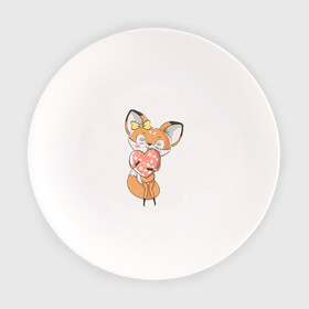 Тарелка с принтом Лисица с сердечком в Тюмени, фарфор | диаметр - 210 мм
диаметр для нанесения принта - 120 мм | fox | foxy | животное | звери | лиса | лисенок | лисичка | милая | рыжая | фокс