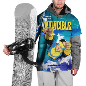 Накидка на куртку 3D с принтом Invincible Mark Grayson в Тюмени, 100% полиэстер |  | Тематика изображения на принте: invincible | mark grayson | летит | марк грейсон | мультсериал | небо | неуязвимый | облака | супергерой