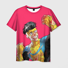 Мужская футболка 3D с принтом Неуязвимый в Тюмени, 100% полиэфир | прямой крой, круглый вырез горловины, длина до линии бедер | Тематика изображения на принте: allen | invincible | omni man | omniman | superhero | алиен | аллен | инвинсибл | неуязвимый | омнимэн | супергерои