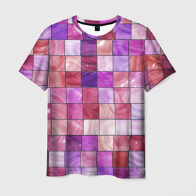 Мужская футболка 3D с принтом Витраж в Тюмени, 100% полиэфир | прямой крой, круглый вырез горловины, длина до линии бедер | витраж | мозайка | плитка | стекто