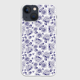 Чехол для iPhone 13 mini с принтом Узор в Тюмени,  |  | art | background | flowers | leaves | pattern | texture | арт | листья | текстура | узор | фон | цветы