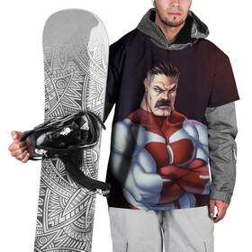 Накидка на куртку 3D с принтом Омнимен в Тюмени, 100% полиэстер |  | Тематика изображения на принте: allen | invincible | omni man | omniman | superhero | алиен | аллен | инвинсибл | неуязвимый | омнимэн | супергерои