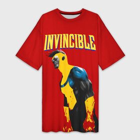 Платье-футболка 3D с принтом Неуязвимый в Тюмени,  |  | allen | invincible | omni man | omniman | superhero | алиен | аллен | инвинсибл | неуязвимый | омнимэн | супергерои