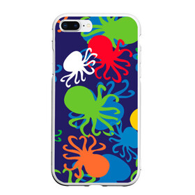 Чехол для iPhone 7Plus/8 Plus матовый с принтом Осьминоги в Тюмени, Силикон | Область печати: задняя сторона чехла, без боковых панелей | cute | octopus | милый | морское | осьминог | осьминожка | паттерн | тентакли | щупальца