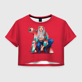 Женская футболка Crop-top 3D с принтом Kill the love Lisa в Тюмени, 100% полиэстер | круглая горловина, длина футболки до линии талии, рукава с отворотами | black pink | blackpink | pop | блэк пинк | ким дженни | ким джи су | корейцы | лалиса манобан | музыка | поп | попса | розэ