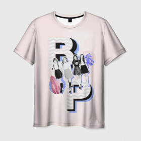 Мужская футболка 3D с принтом BP Style в Тюмени, 100% полиэфир | прямой крой, круглый вырез горловины, длина до линии бедер | black pink | blackpink | pop | блэк пинк | ким дженни | ким джи су | корейцы | лалиса манобан | музыка | поп | попса | розэ
