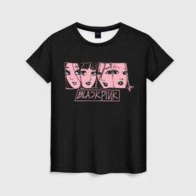 Женская футболка 3D с принтом Black Pink Art в Тюмени, 100% полиэфир ( синтетическое хлопкоподобное полотно) | прямой крой, круглый вырез горловины, длина до линии бедер | black pink | blackpink | pop | блэк пинк | ким дженни | ким джи су | корейцы | лалиса манобан | музыка | поп | попса | розэ