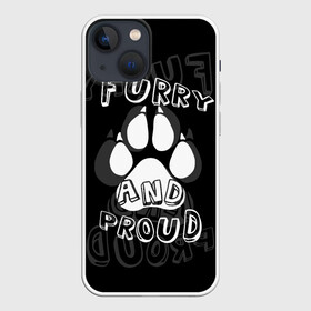 Чехол для iPhone 13 mini с принтом Furry proud в Тюмени,  |  | Тематика изображения на принте: furry | антропоморфные животные | лапа | логотип | отпечаток | пушистый гордый | фурри | эмблема
