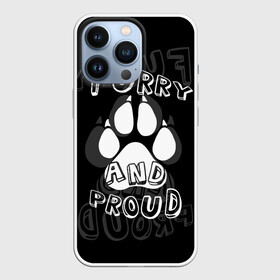 Чехол для iPhone 13 Pro с принтом Furry proud в Тюмени,  |  | Тематика изображения на принте: furry | антропоморфные животные | лапа | логотип | отпечаток | пушистый гордый | фурри | эмблема