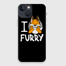 Чехол для iPhone 13 mini с принтом I love furry в Тюмени,  |  | Тематика изображения на принте: furry | i love furry | антропоморфные животные | лиса | люди животные | фурри | я люблю фурри