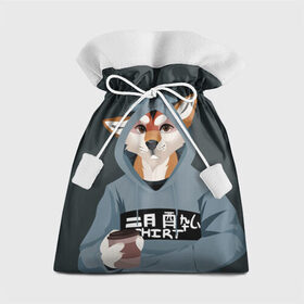 Подарочный 3D мешок с принтом Furry fox в Тюмени, 100% полиэстер | Размер: 29*39 см | furry | furry fox | антропоморфное животное | животные | зверь | капюшон | кофе | лиса | фурри | человек