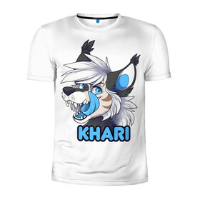 Мужская футболка 3D спортивная с принтом Furry wolf Khari в Тюмени, 100% полиэстер с улучшенными характеристиками | приталенный силуэт, круглая горловина, широкие плечи, сужается к линии бедра | furry | khari | антропоморфное животное | волк | животные | зверь | фурри | человек