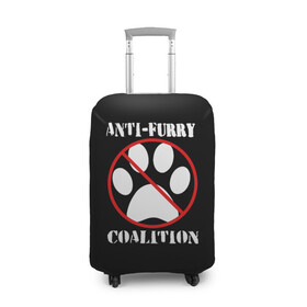 Чехол для чемодана 3D с принтом Anti-Furry coalition в Тюмени, 86% полиэфир, 14% спандекс | двустороннее нанесение принта, прорези для ручек и колес | anti furry | coalition | furry | антифурри | антропоморфные животные | запрет | зверь | знак | коалиция | фурри | человек животные