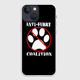 Чехол для iPhone 13 mini с принтом Anti Furry coalition в Тюмени,  |  | Тематика изображения на принте: anti furry | coalition | furry | антифурри | антропоморфные животные | запрет | зверь | знак | коалиция | фурри | человек животные