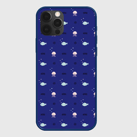 Чехол для iPhone 12 Pro с принтом Морские мотивы в Тюмени, силикон | область печати: задняя сторона чехла, без боковых панелей | fish | море | морские | на синем | осьминоги | осьминожки | паттерн | рыба | рыбки | рыбы