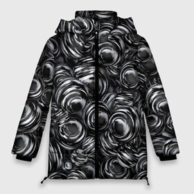 Женская зимняя куртка Oversize с принтом Glossy Balls в Тюмени, верх — 100% полиэстер; подкладка — 100% полиэстер; утеплитель — 100% полиэстер | длина ниже бедра, силуэт Оверсайз. Есть воротник-стойка, отстегивающийся капюшон и ветрозащитная планка. 

Боковые карманы с листочкой на кнопках и внутренний карман на молнии | abstraction | background | ball | balls | black | circle | gloss | metal | paint | pattern | reflection | shine | texture | white | абстракция | белый | блеск | глянец | краска | круг | металл | отражение | паттерн | текстура | фон | черный | шар | шары