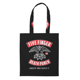 Шоппер 3D с принтом Five Finger Death Punch (5FDP) в Тюмени, 100% полиэстер | Плотность: 200 г/м2; Размер: 34×35 см; Высота лямок: 30 см | 5fdp | america | death | ffdp | finger | five | hard | metal | music | punch | rock | skull | states | united | usa | америка | метал | музыка | рок | сша | хард | череп