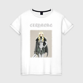 Женская футболка хлопок с принтом Тереза (Клеймор) в Тюмени, 100% хлопок | прямой крой, круглый вырез горловины, длина до линии бедер, слегка спущенное плечо | claymore | аниме | блондинка | клеймор | меч | тереза