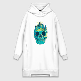 Платье-худи хлопок с принтом Скала Черепа Skull Mountain в Тюмени,  |  | art | double exposure | eco | skull | skull merch | skull print | skulls | арт | гора | горы | двойная экспозиция | изумруд | иллюстрация | лучше гор могут быть только горы | необитаемый остров | отвезите меня в горы