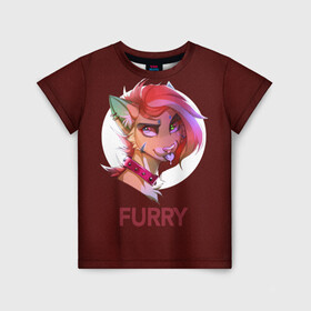 Детская футболка 3D с принтом Furry fox в Тюмени, 100% гипоаллергенный полиэфир | прямой крой, круглый вырез горловины, длина до линии бедер, чуть спущенное плечо, ткань немного тянется | furry | furry fox | антропоморфное животное | животные | зверь | лиса | фурри | человек