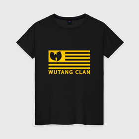 Женская футболка хлопок с принтом Wu-Tang Flag в Тюмени, 100% хлопок | прямой крой, круглый вырез горловины, длина до линии бедер, слегка спущенное плечо | black | gza | hip hop | method man | music | new york | odb | old school | rap | rza | usa | wu tang | wu tang clan | аудио | винил | ву тэнг | граффити | диджей | кассета | микрофон | музыка | нью йорк | пластинка | рэп | рэпер | сша