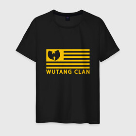 Мужская футболка хлопок с принтом Wu-Tang Flag в Тюмени, 100% хлопок | прямой крой, круглый вырез горловины, длина до линии бедер, слегка спущенное плечо. | Тематика изображения на принте: black | gza | hip hop | method man | music | new york | odb | old school | rap | rza | usa | wu tang | wu tang clan | аудио | винил | ву тэнг | граффити | диджей | кассета | микрофон | музыка | нью йорк | пластинка | рэп | рэпер | сша